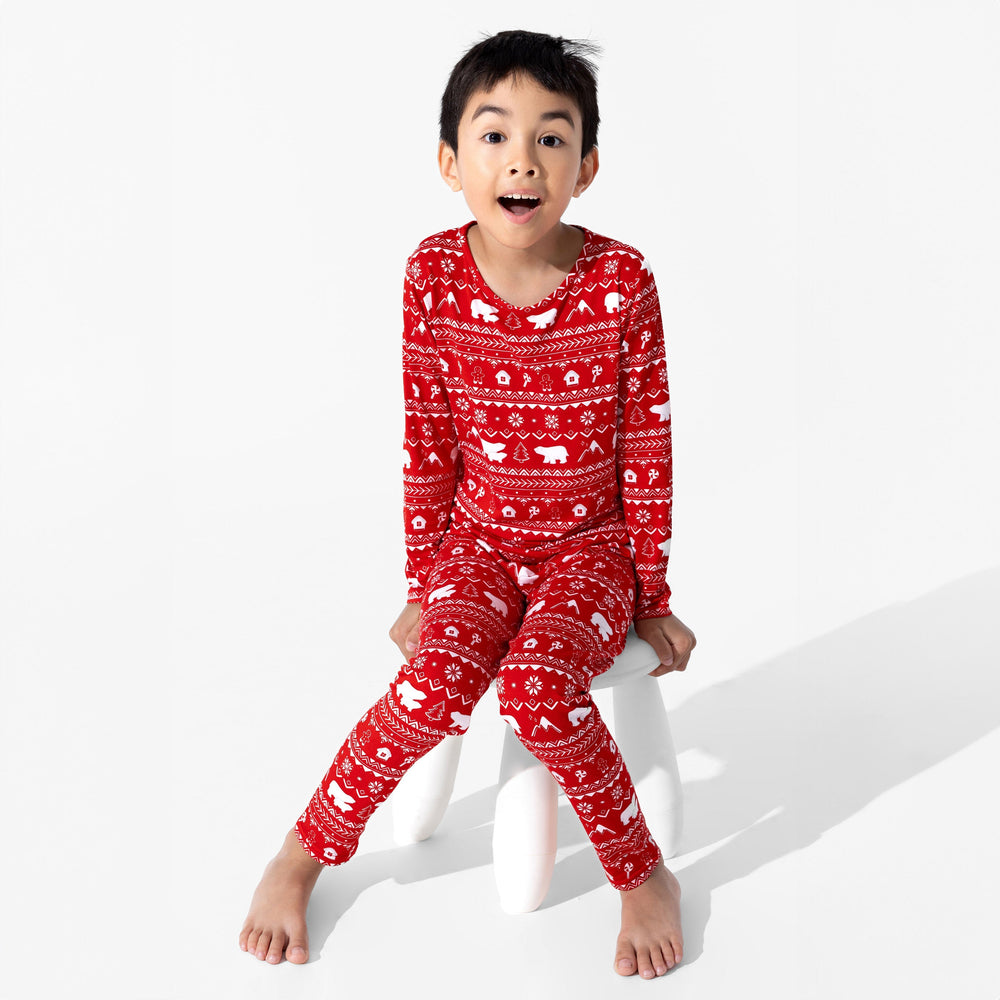 Polar Isle Red Bamboo Pyjamas