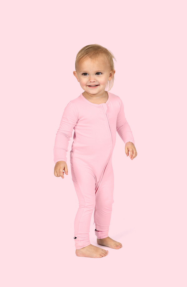 Blush Pink Bamboo Convertible Footie