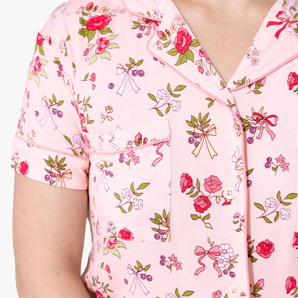 Bows & Blooms Bamboo Women's Pajama Short Set