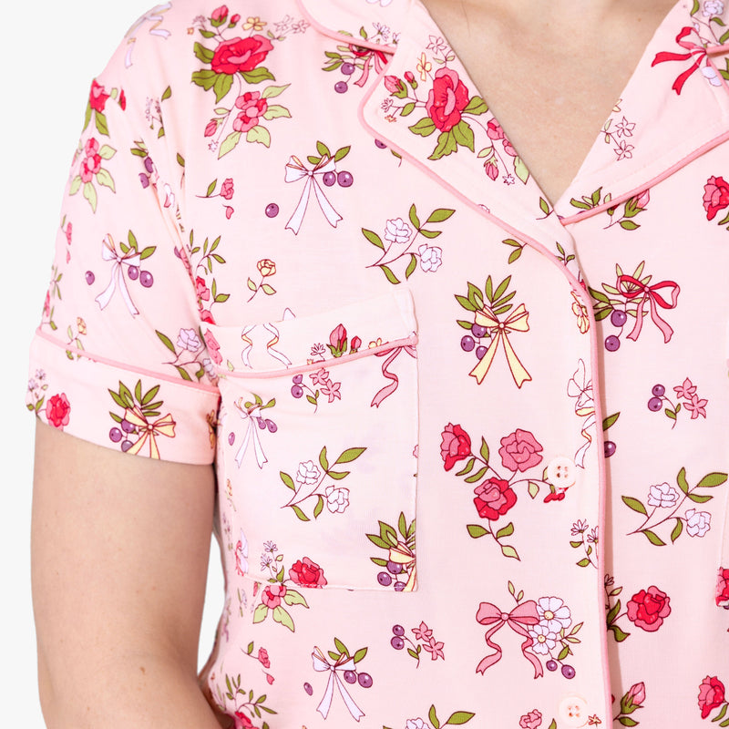 Bows & Blooms Bamboo Women's Pajama Short Set