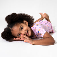 The Eye Pink Bamboo Girls' Short Sleeve Dress