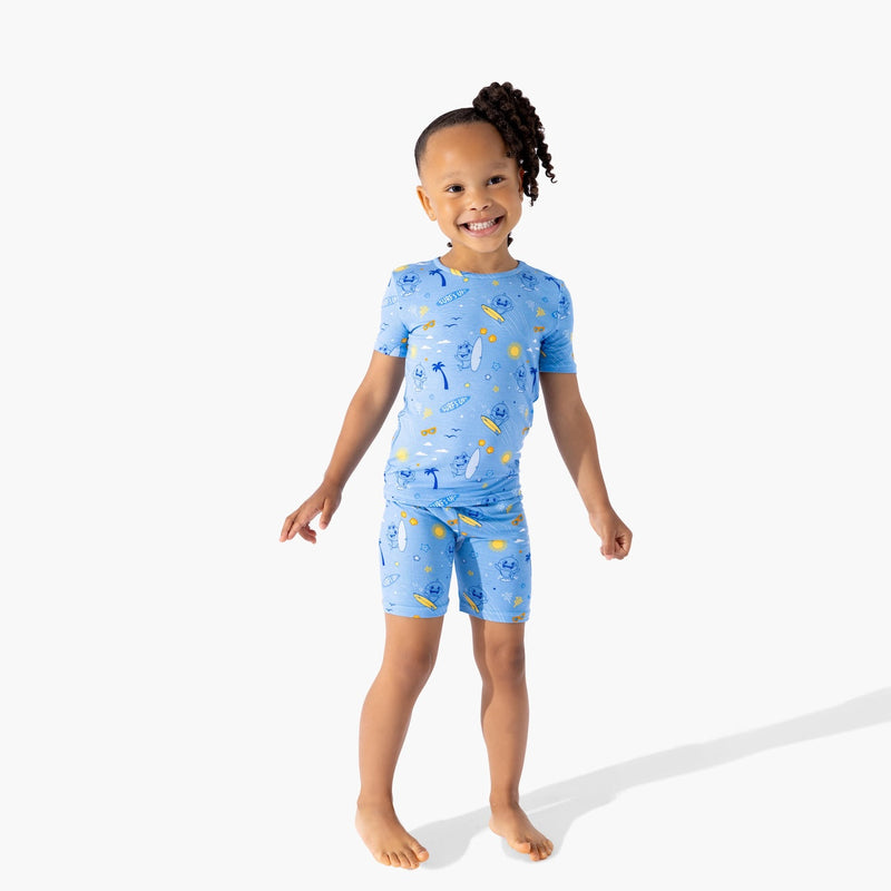 Baby Shark Surf Bamboo Kids Pajama Short Set