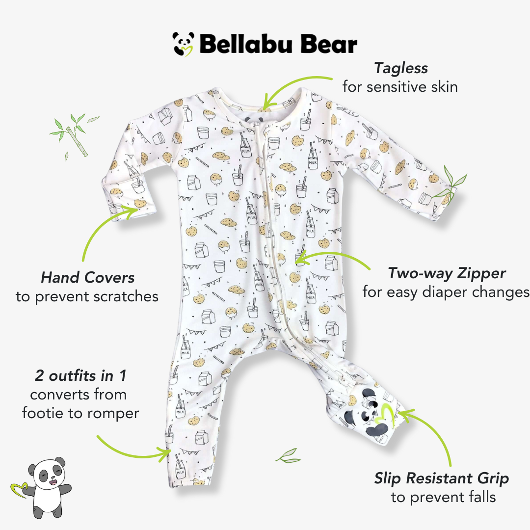Milk and Cookies Bamboo Convertible Footie