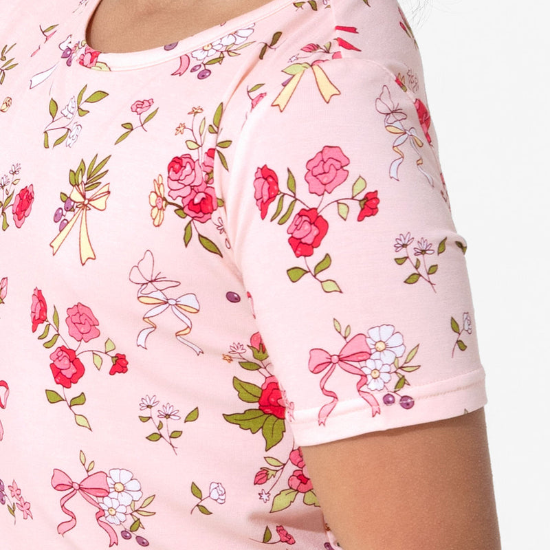 Bows & Blooms Bamboo Kids Pajama Short Set