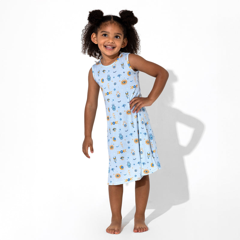 The Eye Blue Bamboo Girls' Sleeveless Dress