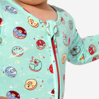 Blue Space Donut Bamboo Convertible Footie