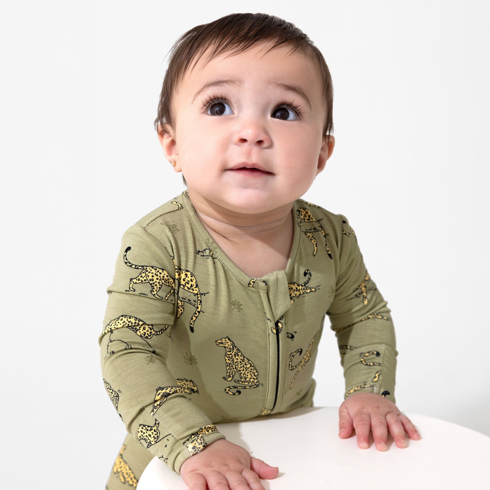 Sage & Spots Leopard Bamboo Convertible Footie