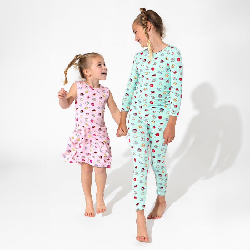 Blue Space Donut Bamboo Kids Pajamas