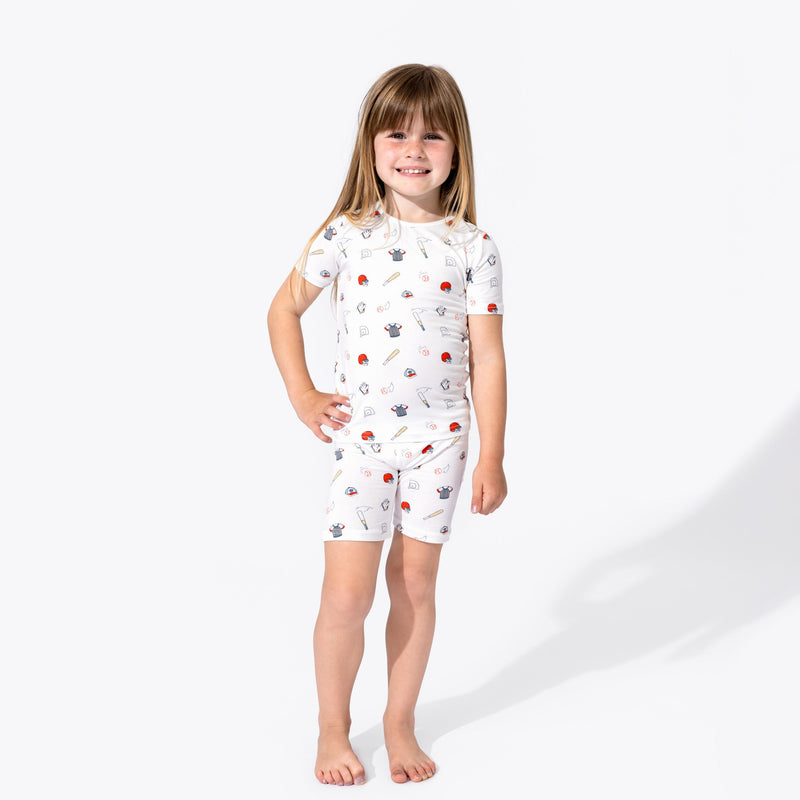 Baseball Bamboo Kids Pajama Short Set