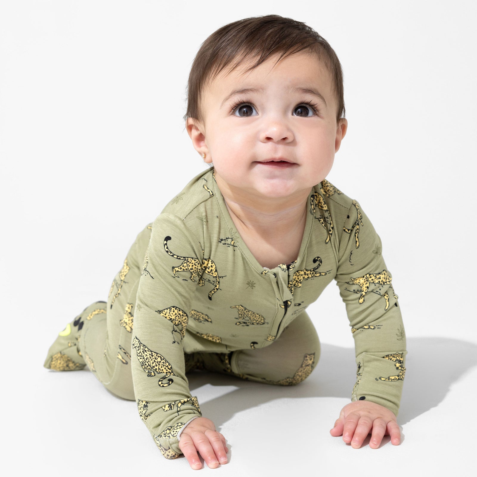 Sage & Spots Leopard Bamboo Convertible Footie