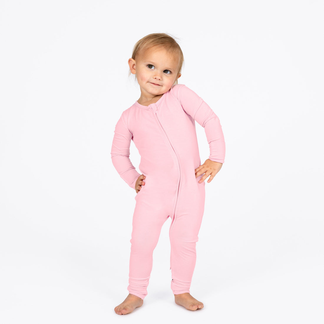 Blush Pink Bamboo Convertible Footie