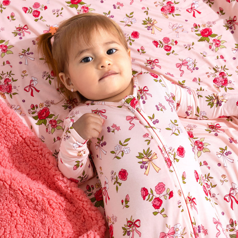 Bows & Blooms Bamboo Convertible Footie