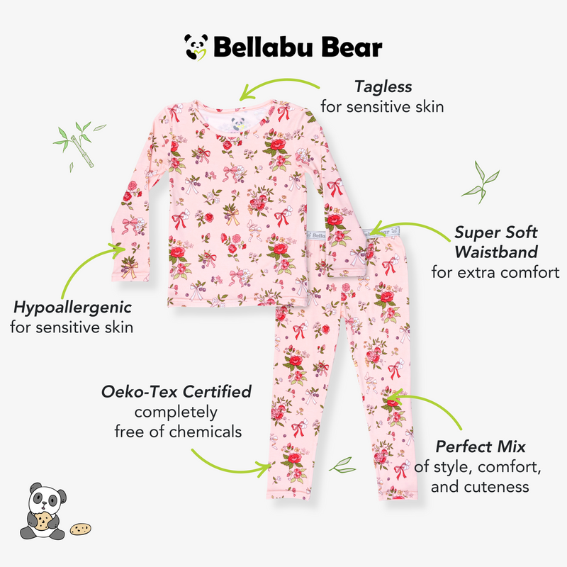 Bows & Blooms Bamboo Kids Pajamas