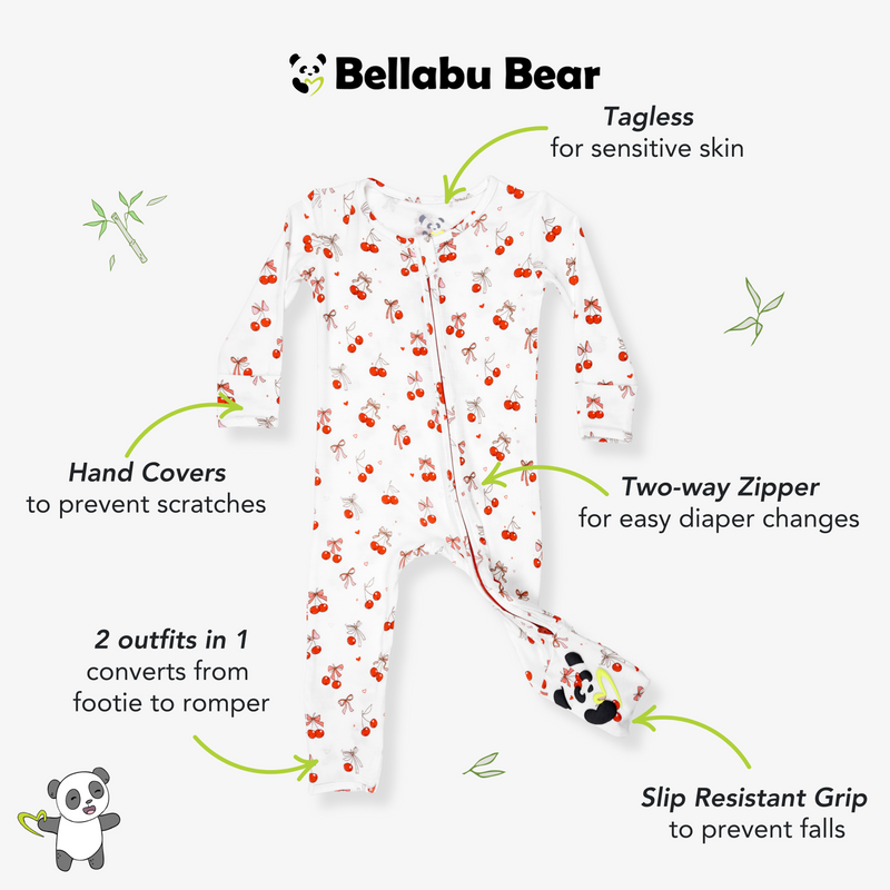 Cherry On Top Bamboo Convertible Footie