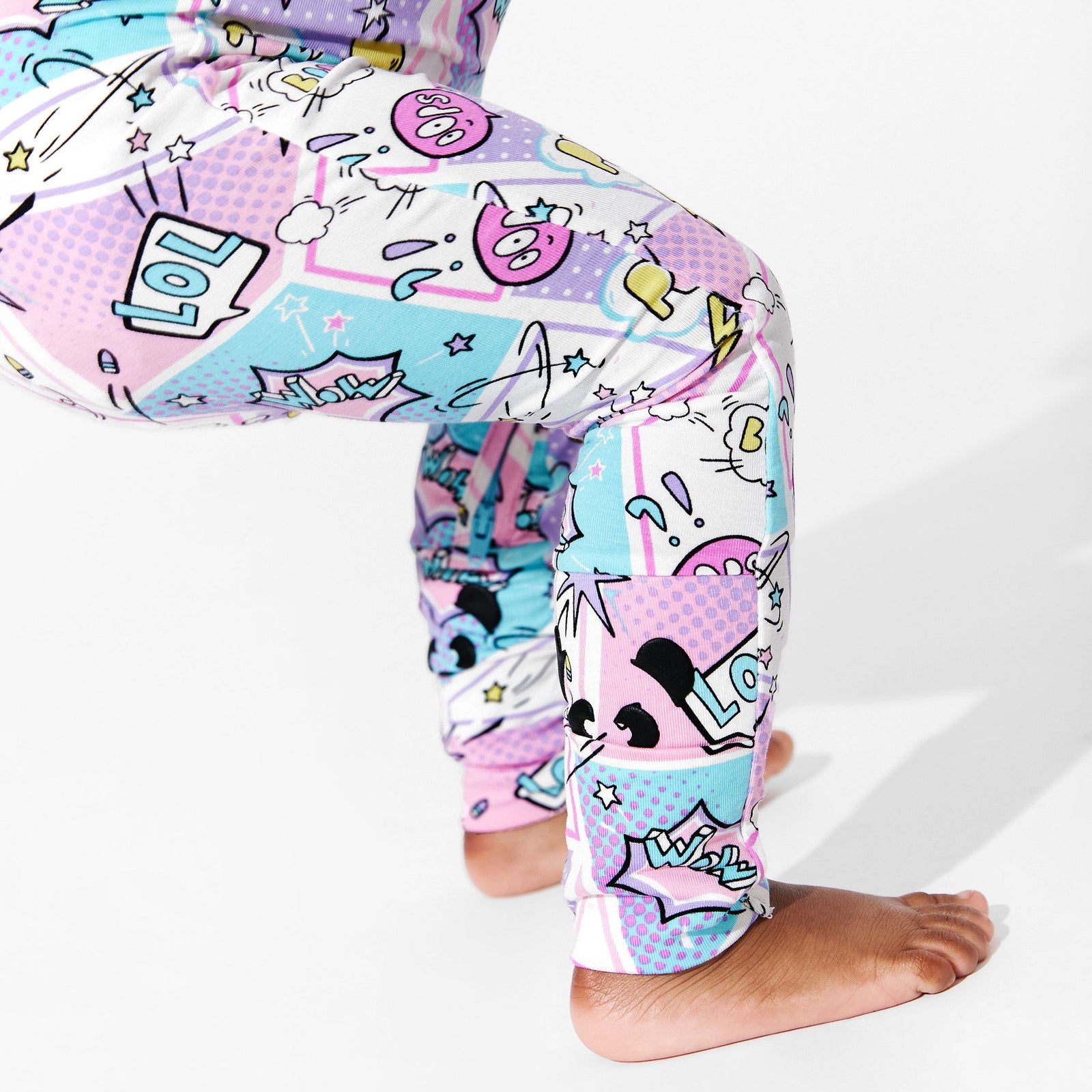 Comic Purple Bamboo Convertible Footie