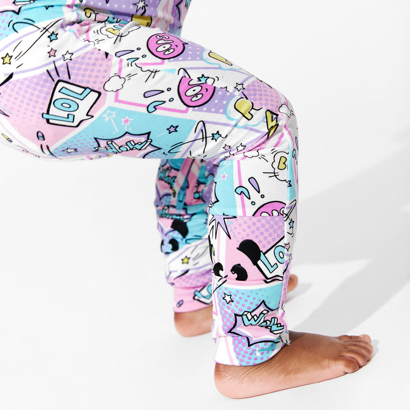 Comic Purple Bamboo Convertible Footie