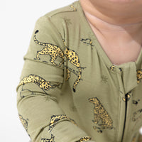 Sage & Spots Leopard Bamboo Convertible Footie
