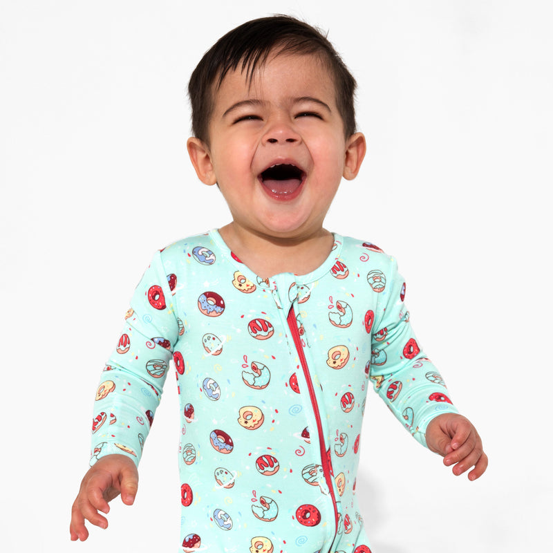 Blue Space Donut Bamboo Convertible Footie