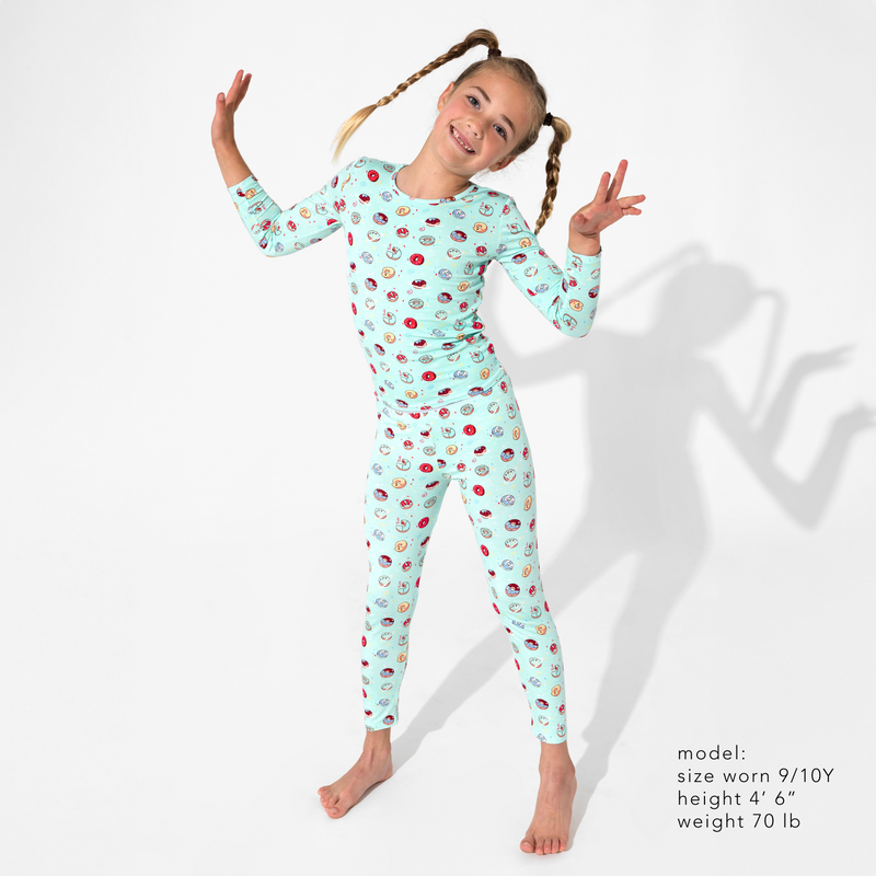 Blue Space Donut Bamboo Kids Pajamas