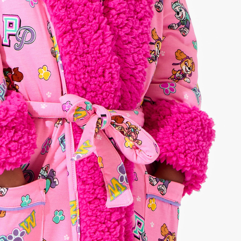 PAW Patrol: Varsity Pink Bamboo Kids Sherpa Robe
