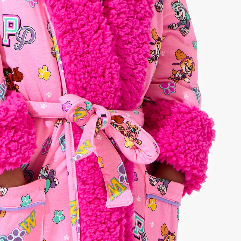 PAW Patrol: Varsity Pink Bamboo Kids Sherpa Robe