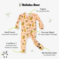 Pounce In Paradise Cheetah Bamboo Convertible Footie