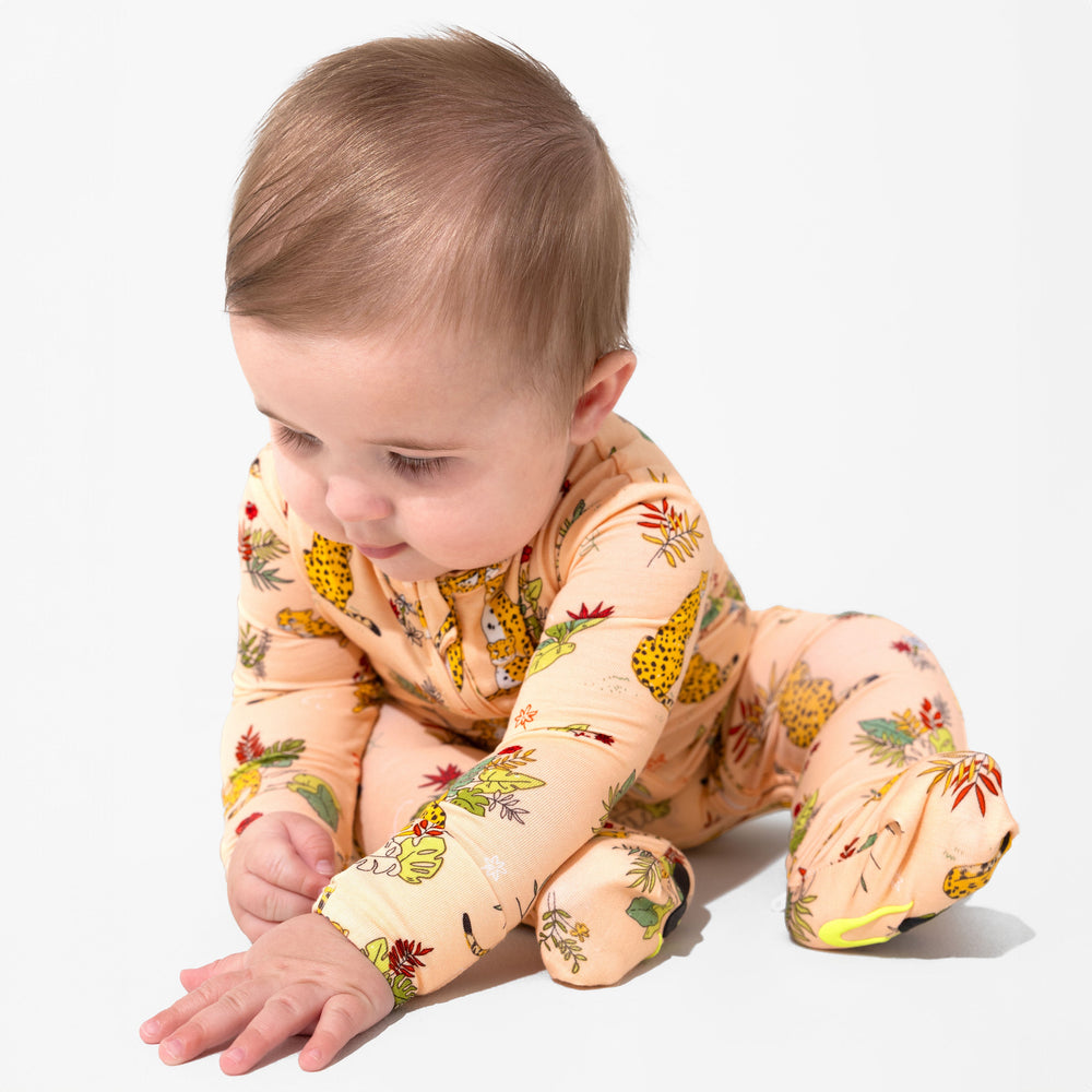 Pounce In Paradise Cheetah Bamboo Convertible Footie