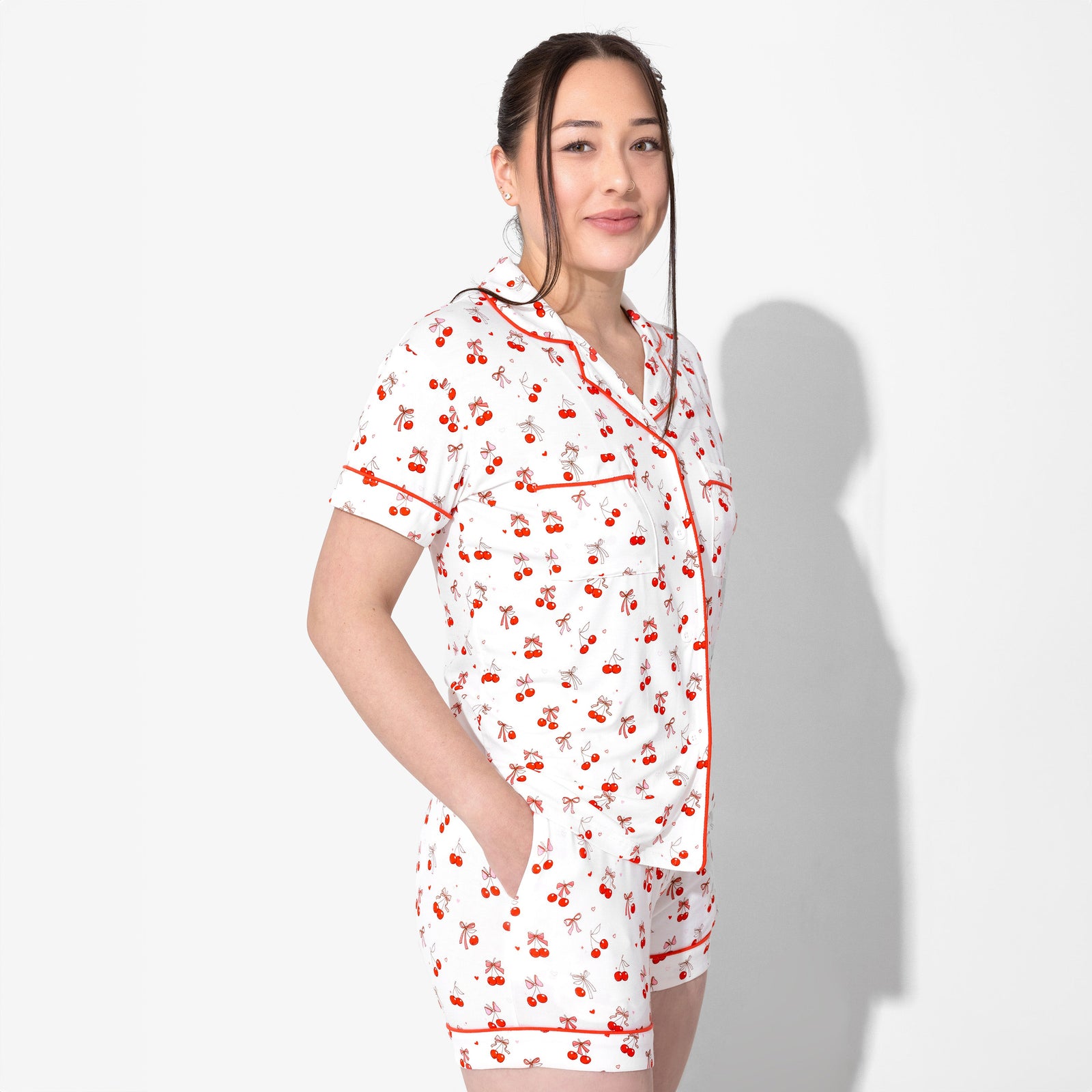 Cherry On Top Bamboo Women's Pajama Short Set