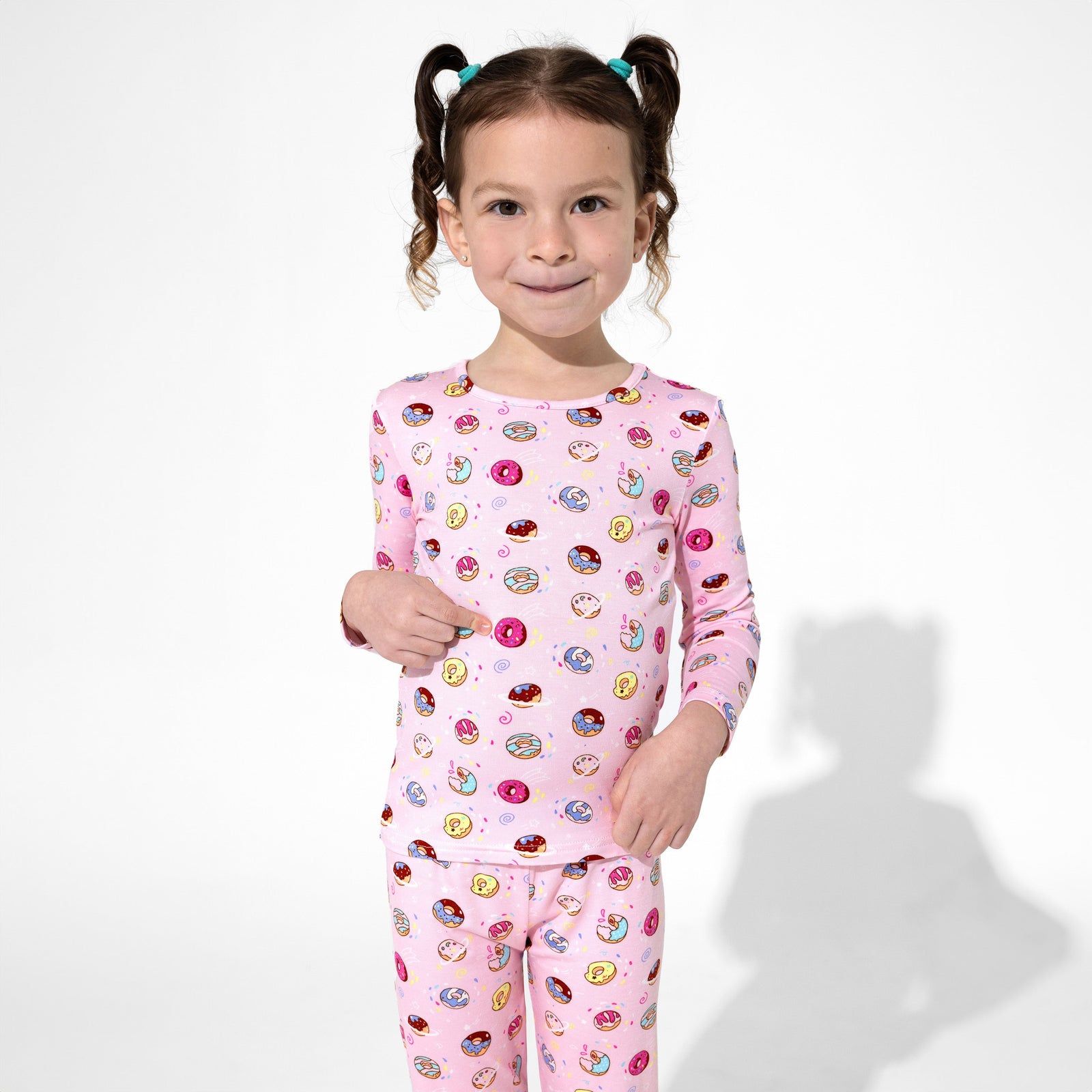 Pink Space Donut Bamboo Kids Pajamas