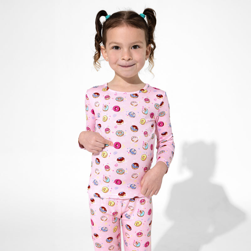 Pink Space Donut Bamboo Kids Pajamas