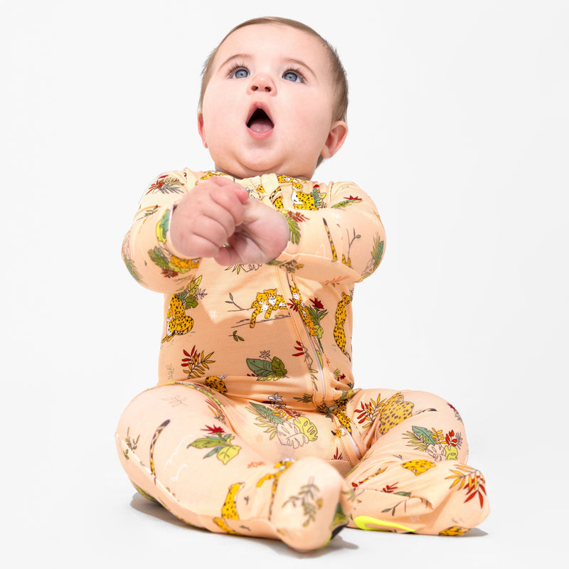 Pounce In Paradise Cheetah Bamboo Convertible Footie