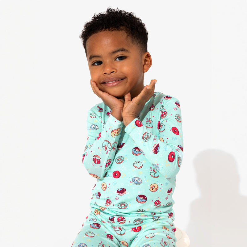 Blue Space Donut Bamboo Kids Pajamas