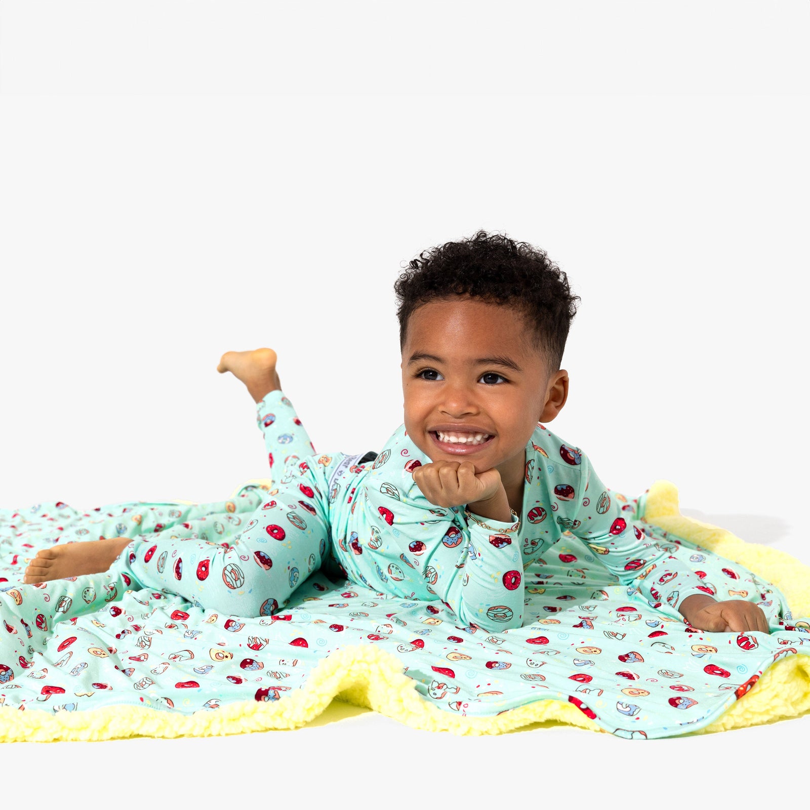 Blue Space Donut Bamboo Kids Pajamas