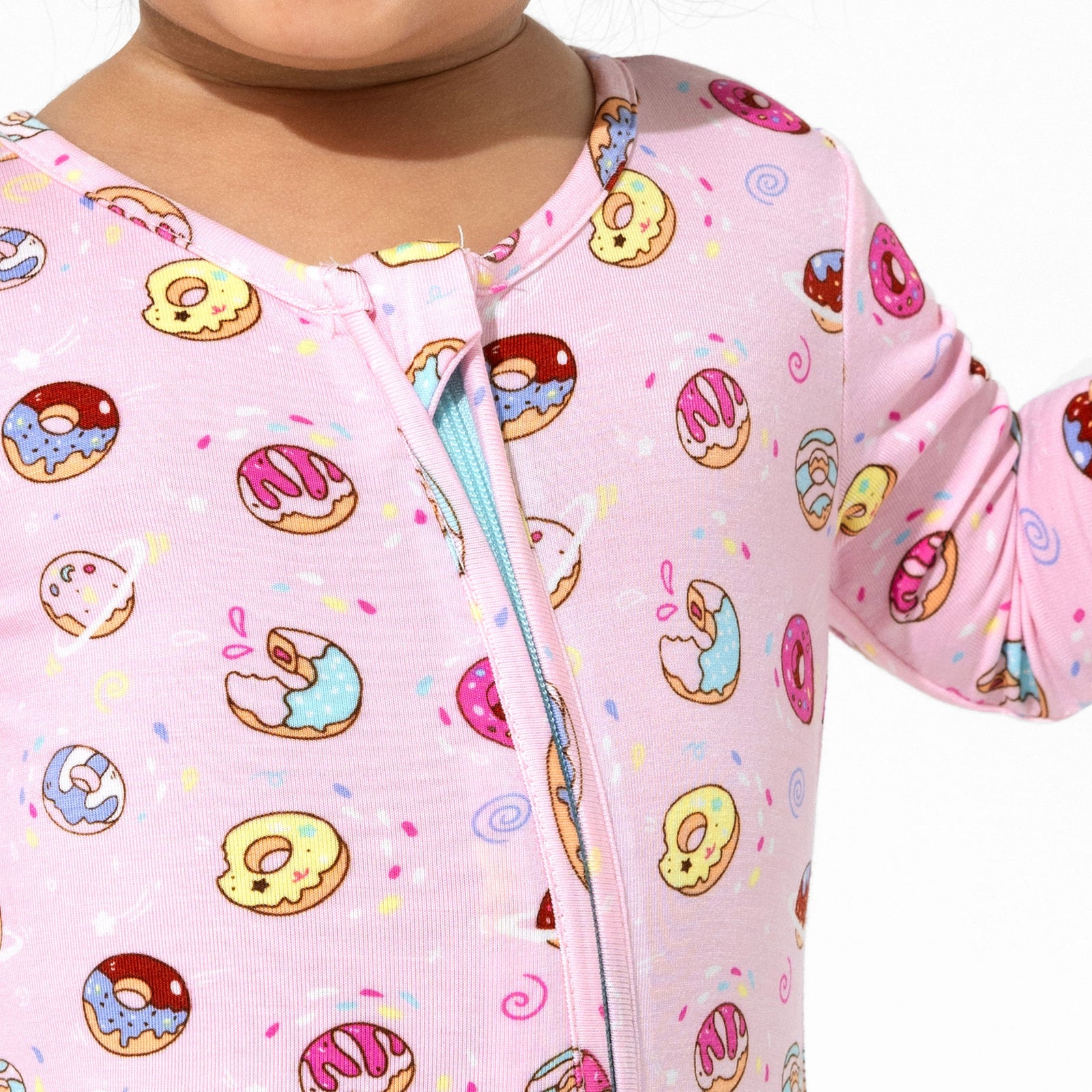 Pink Space Donut Bamboo Convertible Footie