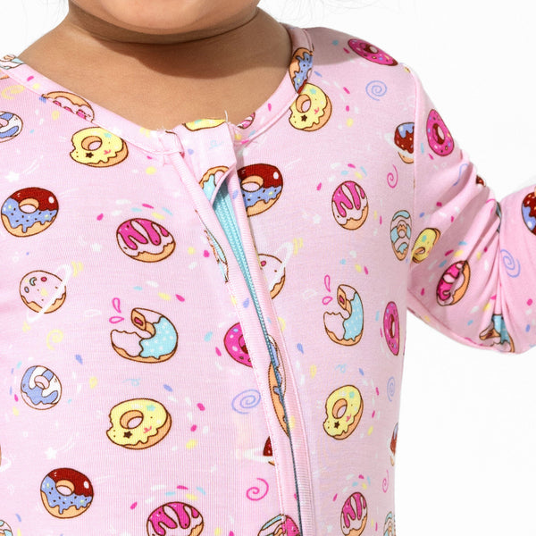 Pink Space Donut Bamboo Convertible Footie