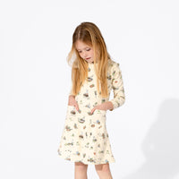 Bunny Workshop French Terry Girls' Daywear Long Sleeve Dress