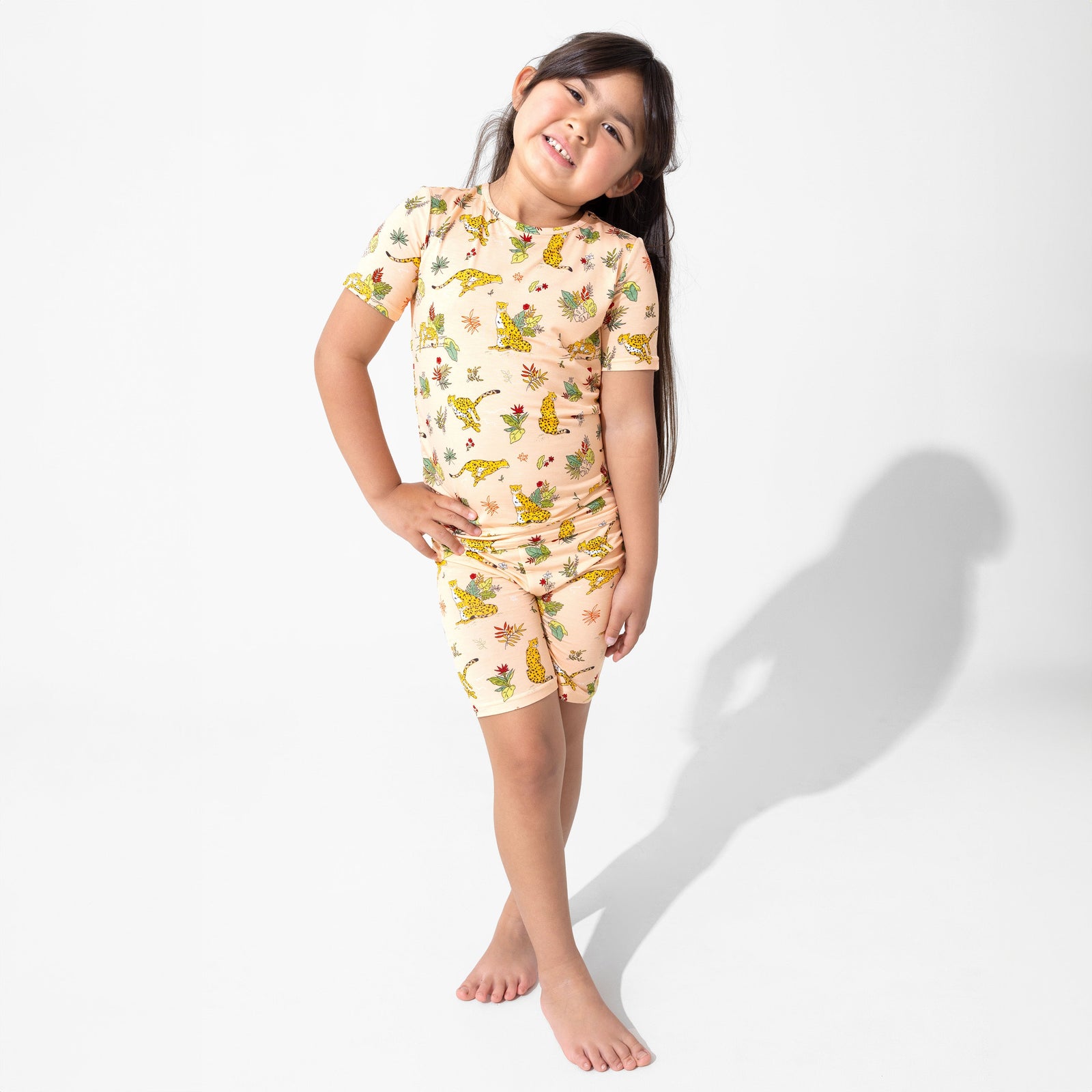 Pounce In Paradise Cheetah Bamboo Kids Pajama Short Set