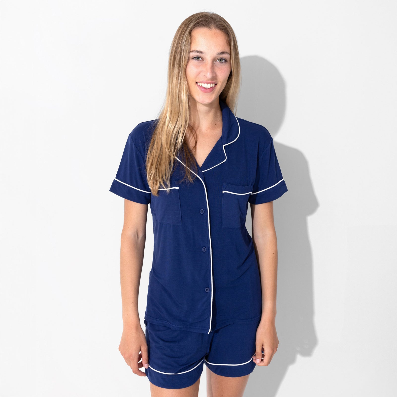 Starry Night Blue Bamboo Women's Pajama Short Set