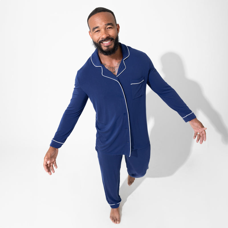 Starry Night Blue Bamboo Men's Pajama Set