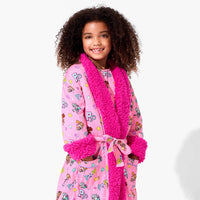 PAW Patrol: Varsity Pink Bamboo Kids Sherpa Robe