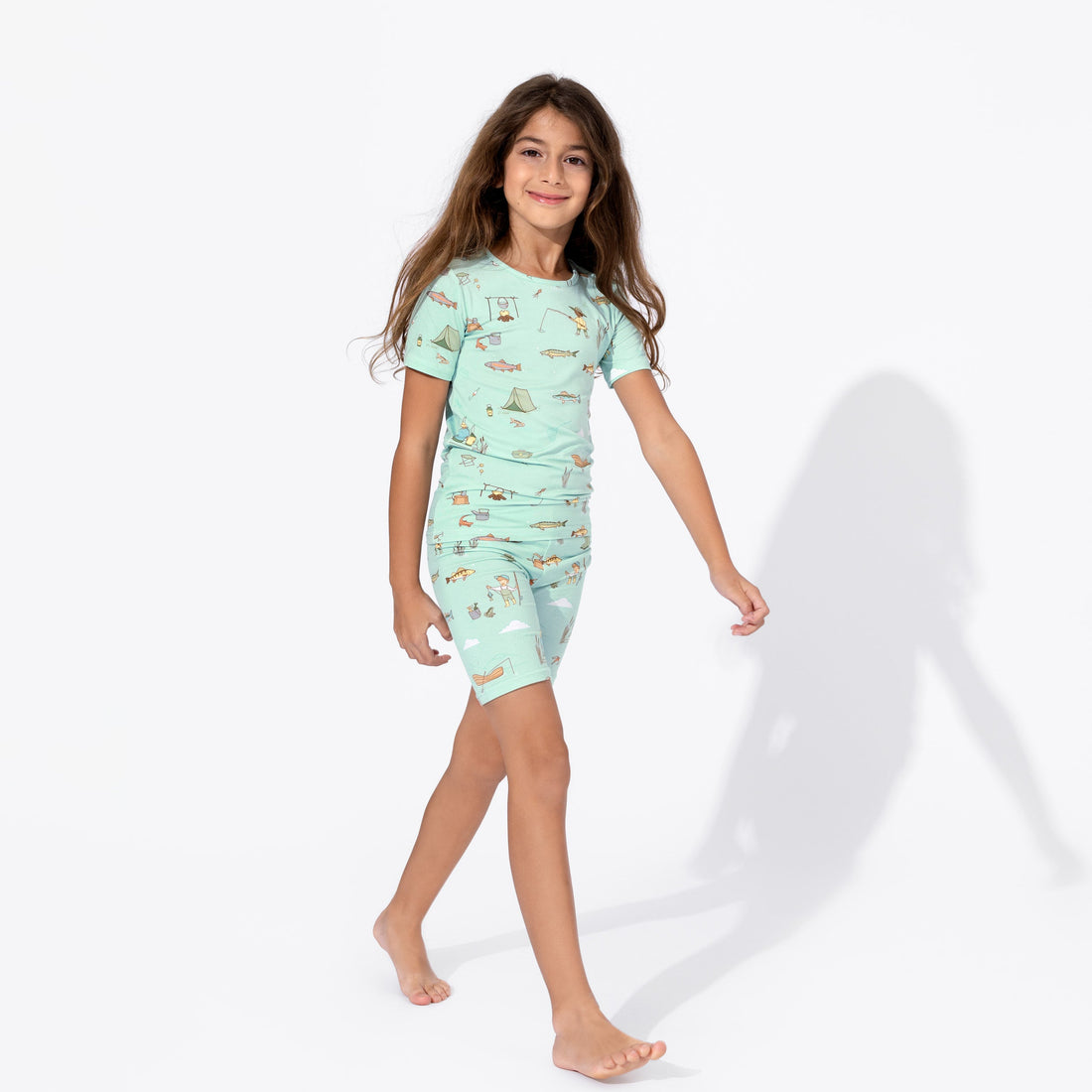 Fishing Bamboo Kids Pajama Short Set