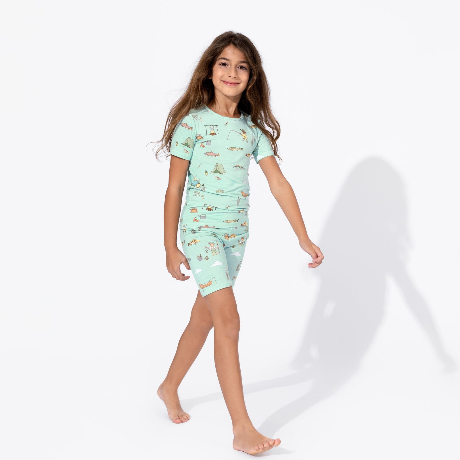 Fishing Bamboo Kids Pajama Short Set