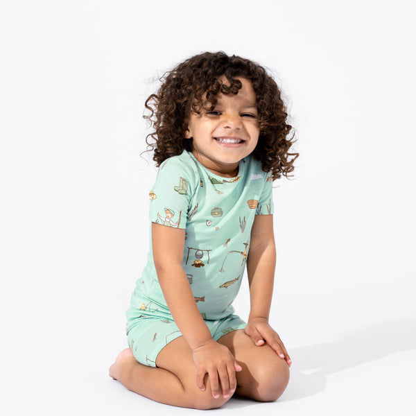 Fishing Bamboo Kids Pajama Short Set