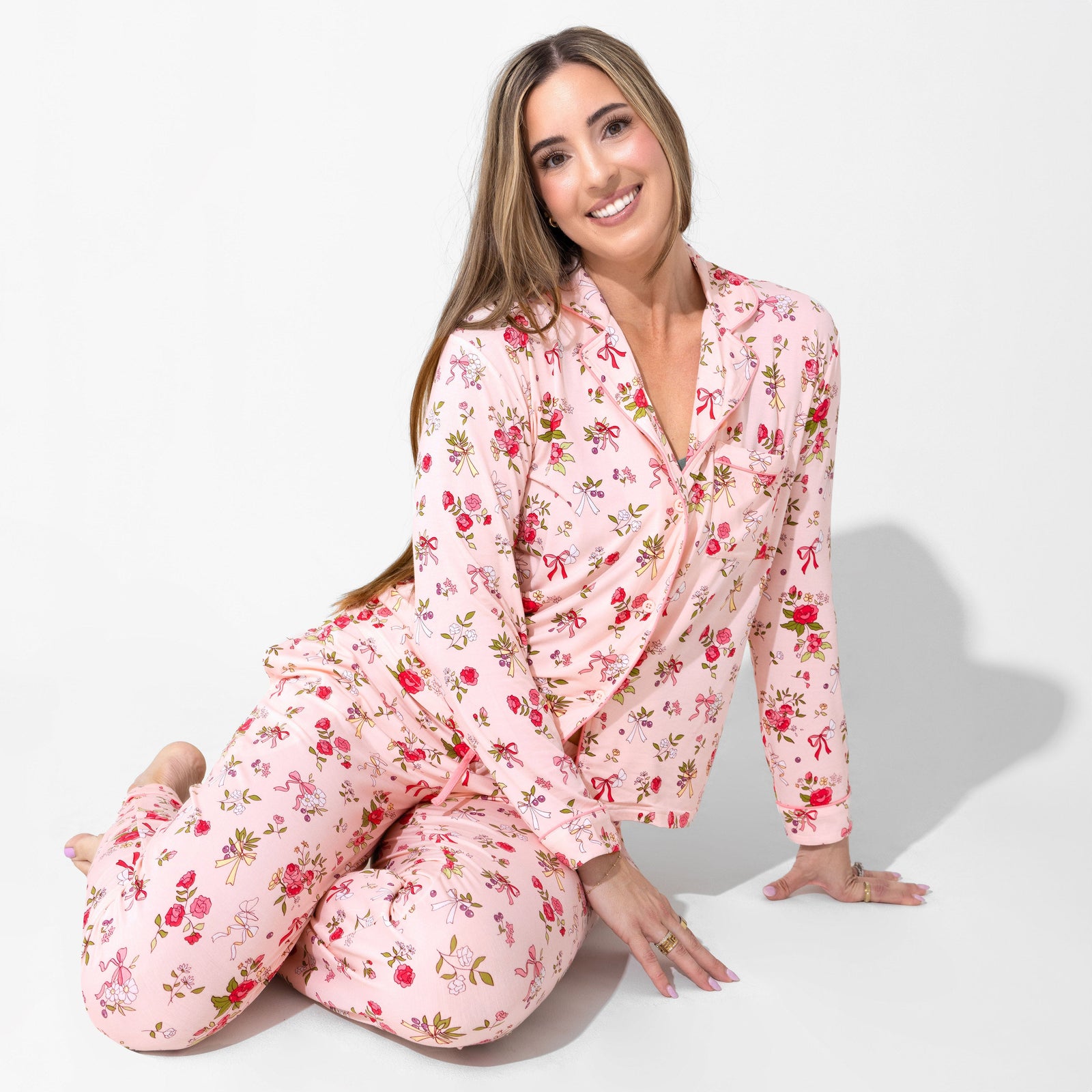 Bows & Blooms Bamboo Women's Pajama Set