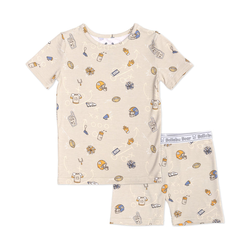 Football Bamboo Kids Pajama Short Set