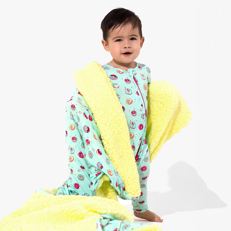 Blue Space Donut Bamboo Convertible Footie