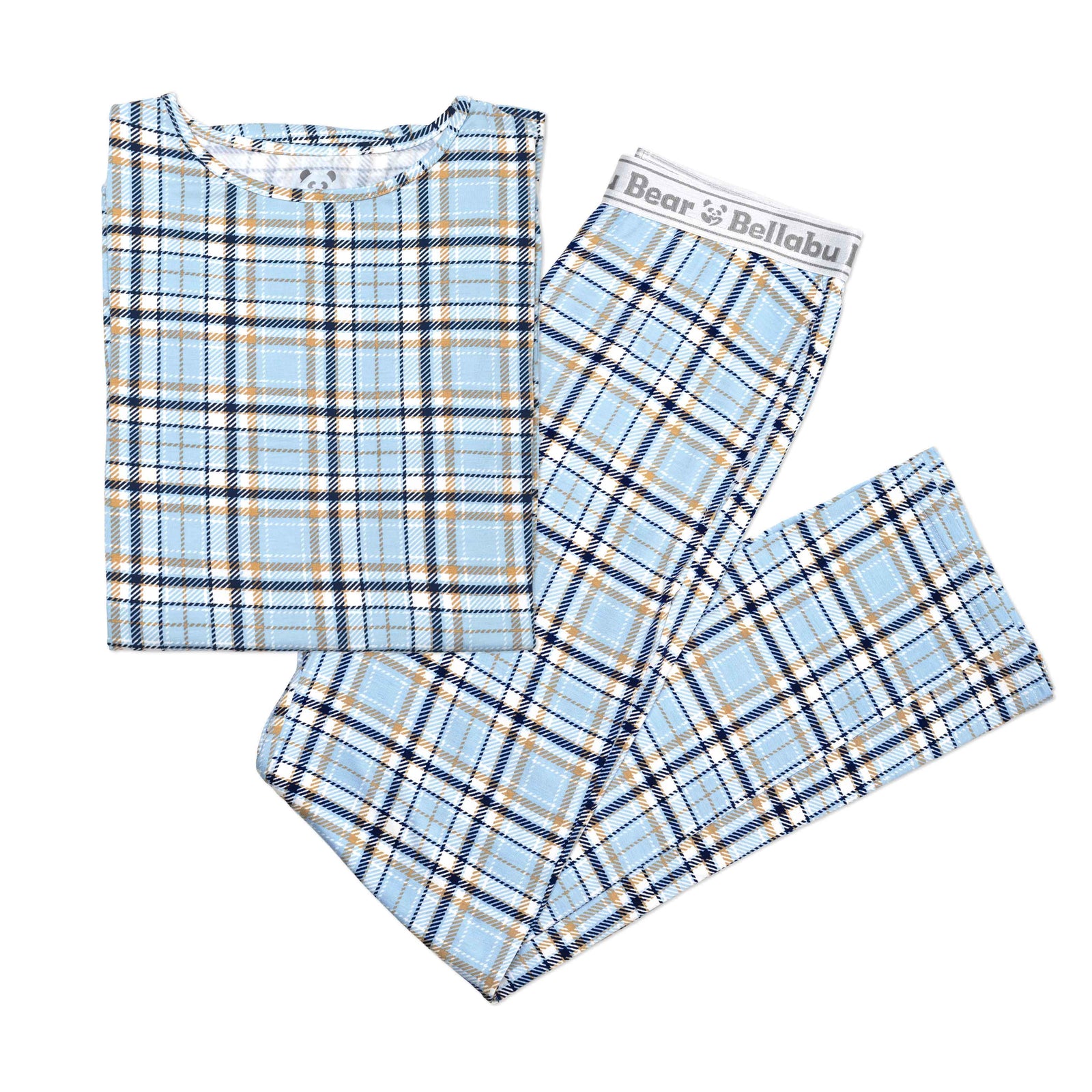 Holiday Plaid Blue Men's Pajama Set
