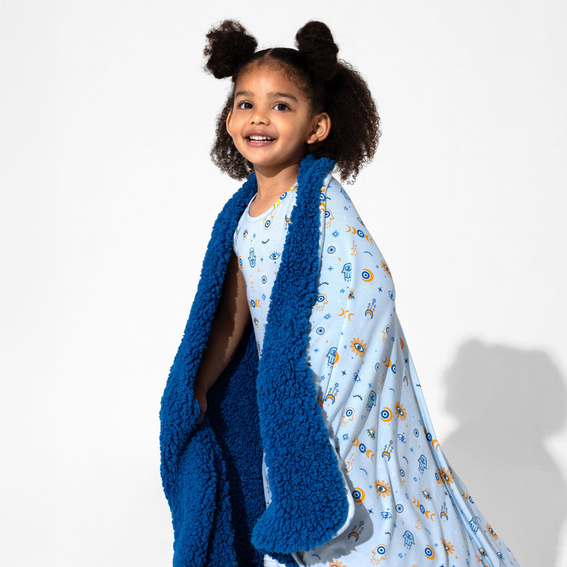 The Eye Blue Sherpa Bamboo Blanket
