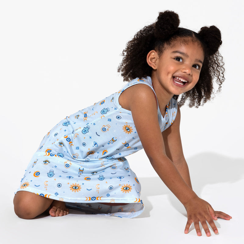 The Eye Blue Bamboo Girls' Sleeveless Dress