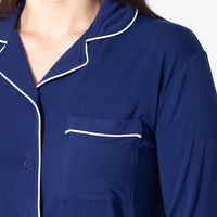 Starry Night Blue Bamboo Women's Pajama Set